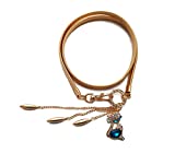 Vritraz Women And Girl Fashion Metal Stretchable Gold Plated Belly Chain Waist Luxuary Gift Belt Jewellery kamarband Waistband BlueCat