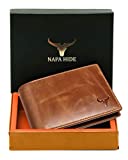 Napa Hide RFID Protected Genuine High Quality Leather Wallet for Men,Brown