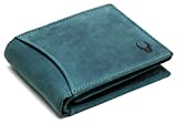 WildHornÂ® RFID Protected 100% Genuine High Quality Mens Leather Wallet (Blue Hunter)