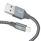 Wayona Nylon Braided WN3LG1 USB Syncing and Charging Cable sync and Charging Cable for iPhone, Ipad, (3 FT Pack of 1, Grey)