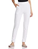 LYRA Women's Tapered Pants (LYRA_KURTIPANT_10_FS_1PC_White_Free Size)