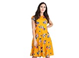 RUDRAKRITI Rudraakriti Women Yellow Knee Length Dress