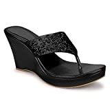 SHOFIEE Women's & Girls' Black Fashion Sandal - 5 UK