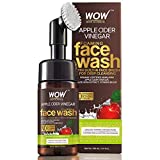 WOW Organic Apple Cider Vinegar Foaming Face Wash with Built-In Brush - No Parabens, Sulphate and Silicones, 100 ml