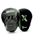 Xpeed Xtreme Curved Hook/Jab/MMA Focus Pads/Punch Mitts Pair - PVC Material (Black and Green)