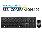 Zebronics Companion 102 Wireless Keyboard and Mouse Combo with Rupee Key (Black)
