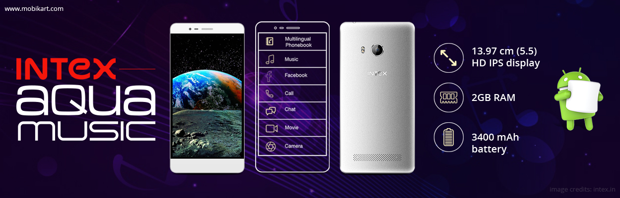 Intex Aqua Music smartphone launched at Rs. 9,317
