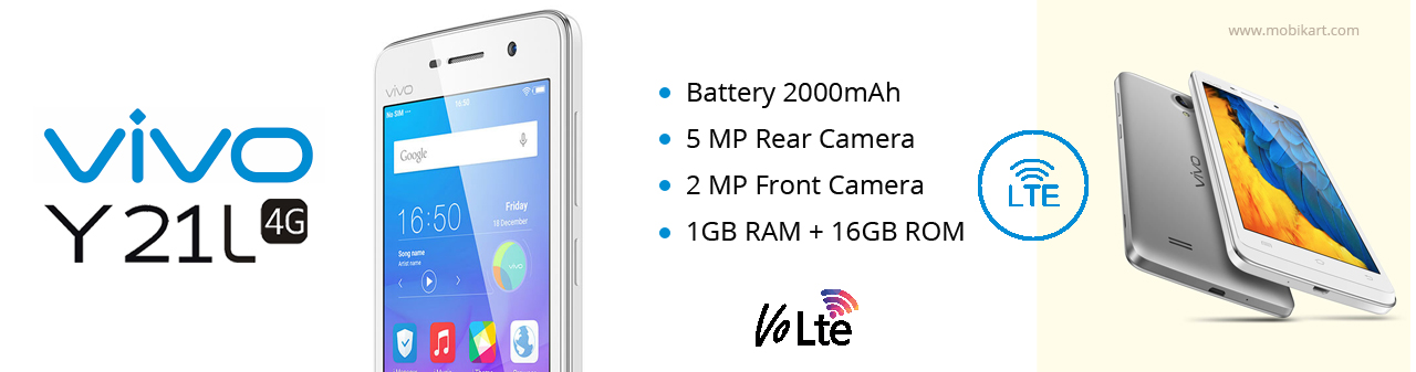 Vivo Y21L launched in India with 4G VoLTE, Snapdragon 410 SoC at price tag of Rs. 7,490