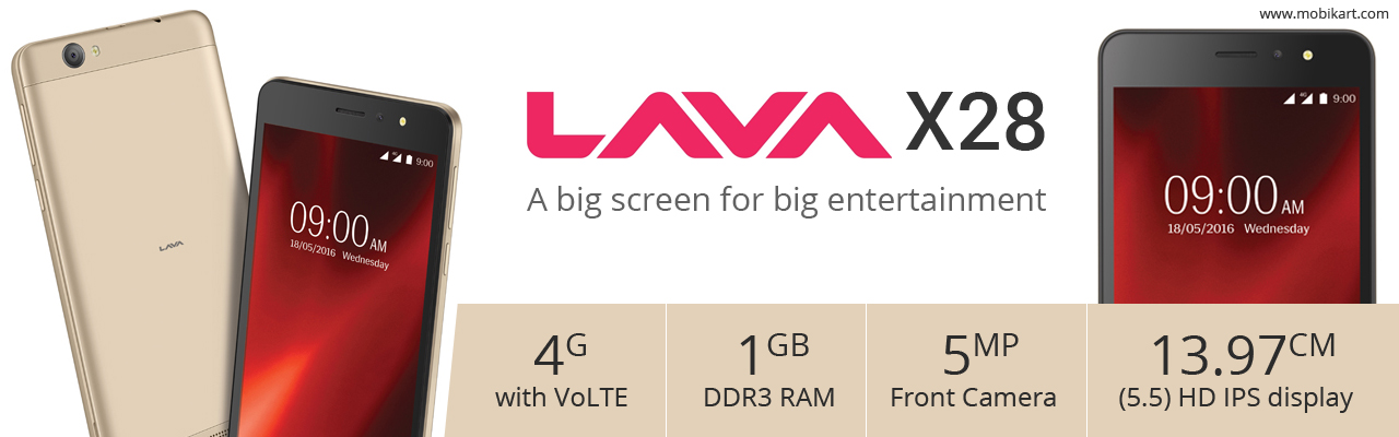 Lava Unveiled X28 smartphone with 5.5-inch HD Display for Rs 7,349