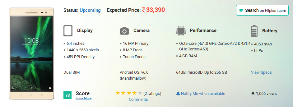 Lenovo Phab 2 Pro to Getting Released on November 1