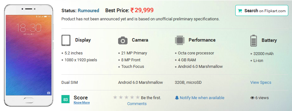 Meizu Pro 6s Leaked With 4GB RAM and MediaTek deca-core SoC