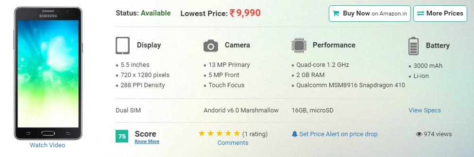 Samsung On7 Pro (Gold)