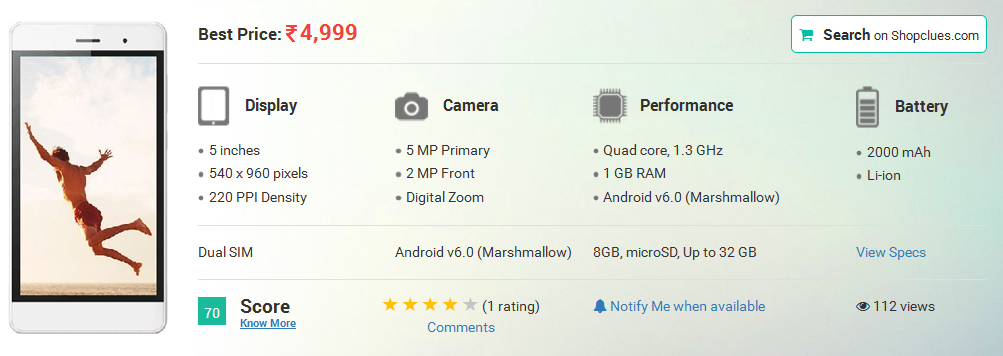 Micromax Canvas Spark 4G