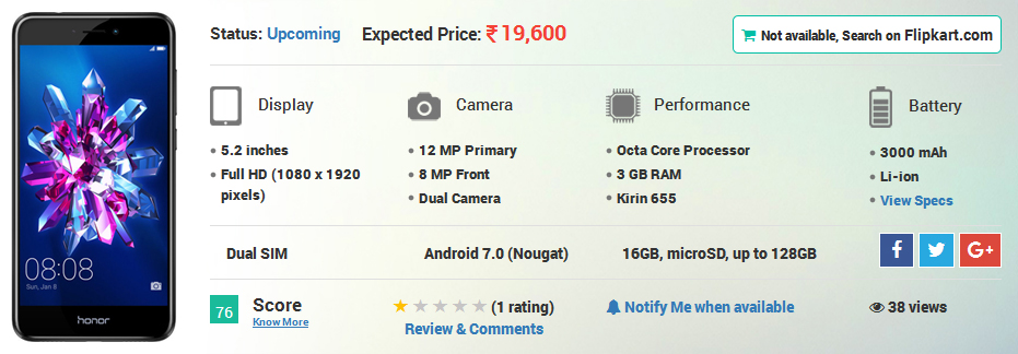 Honor 8 Lite with 3GB RAM, Full-HD Display Launched