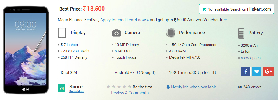 LG Stylus 3 with Stylus Pen Launched in India at Rs 18500