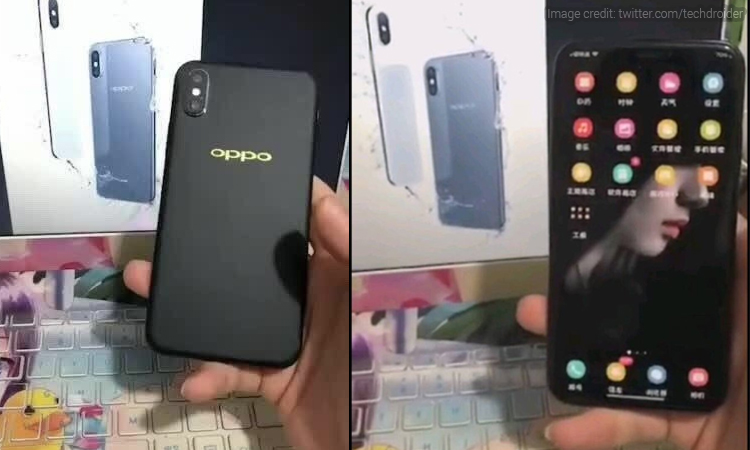 Oppo R13 Images Leaked Online, Design Resembles the iPhone X